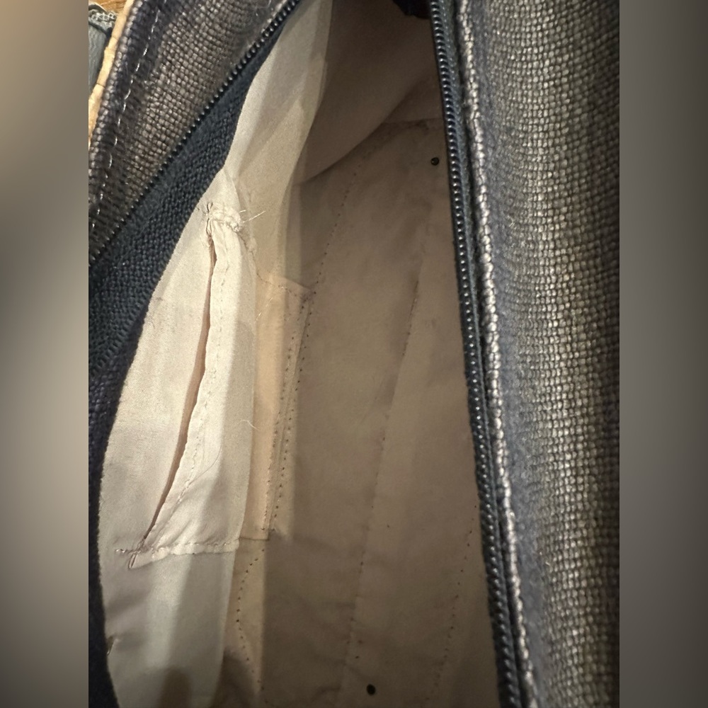 Y2K Woven Straw structured Summer Bag Wooden Buckle Accent Vintage - Picture 6 of 10